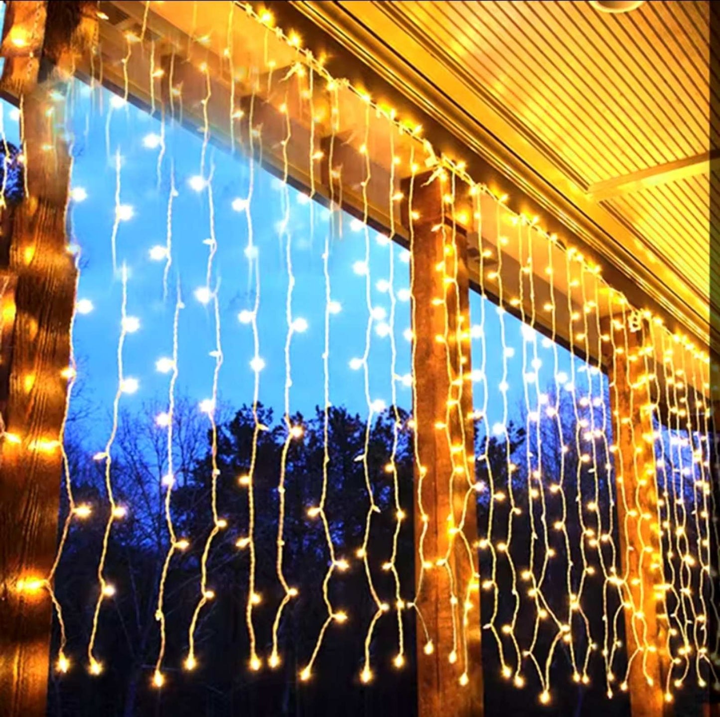 LED zavesa Novogodisnja 9m Toplo zuta...