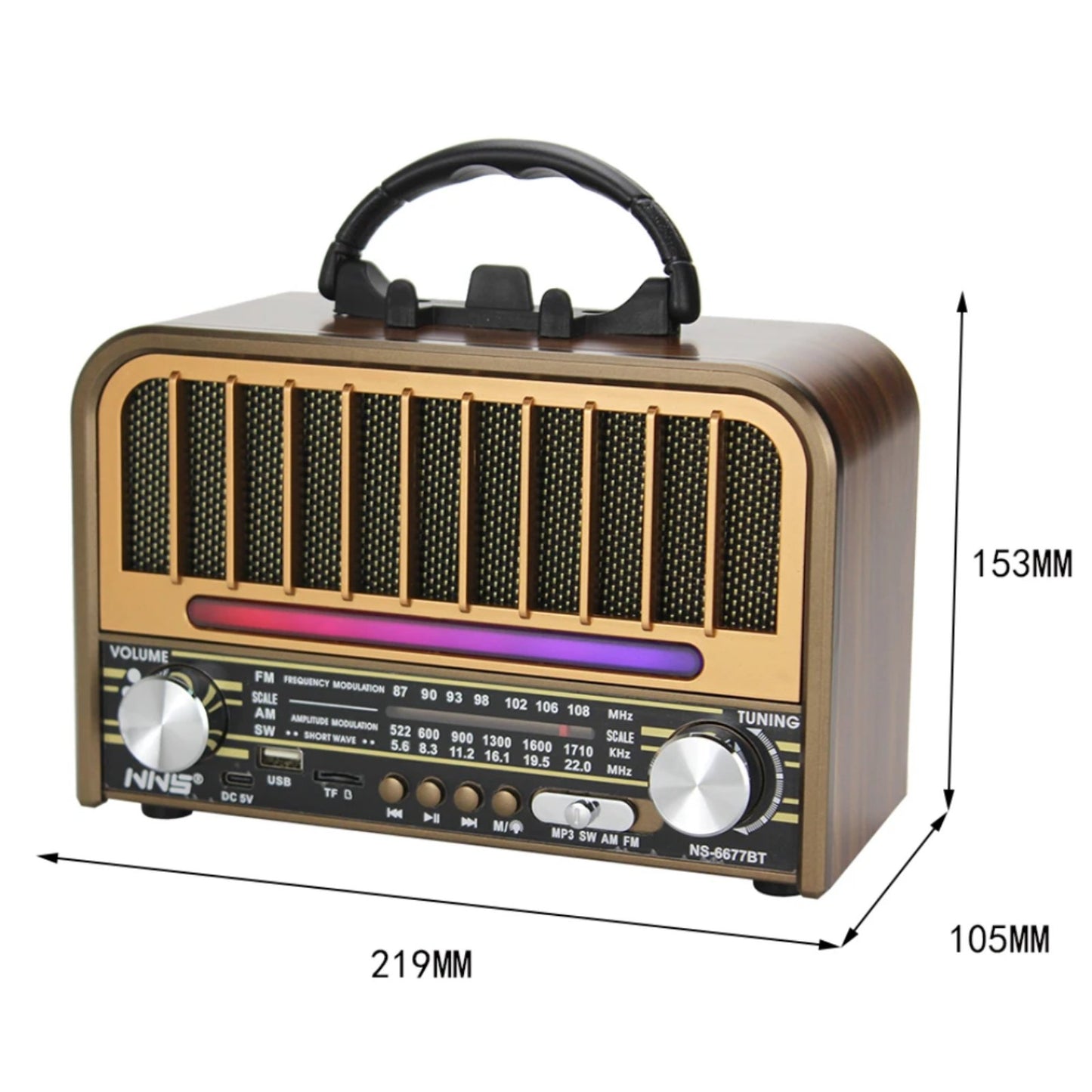 Retro Bluetooth radio NS-6677BT...