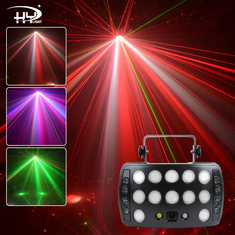 Led Disco Laser RGB DJ Strobe Light DMX512 4u1