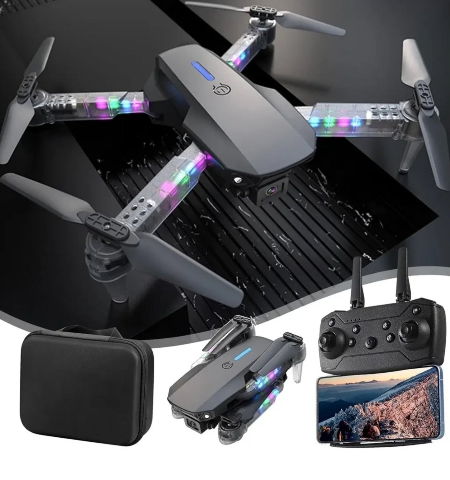 Dron sa LED svetlima E88...