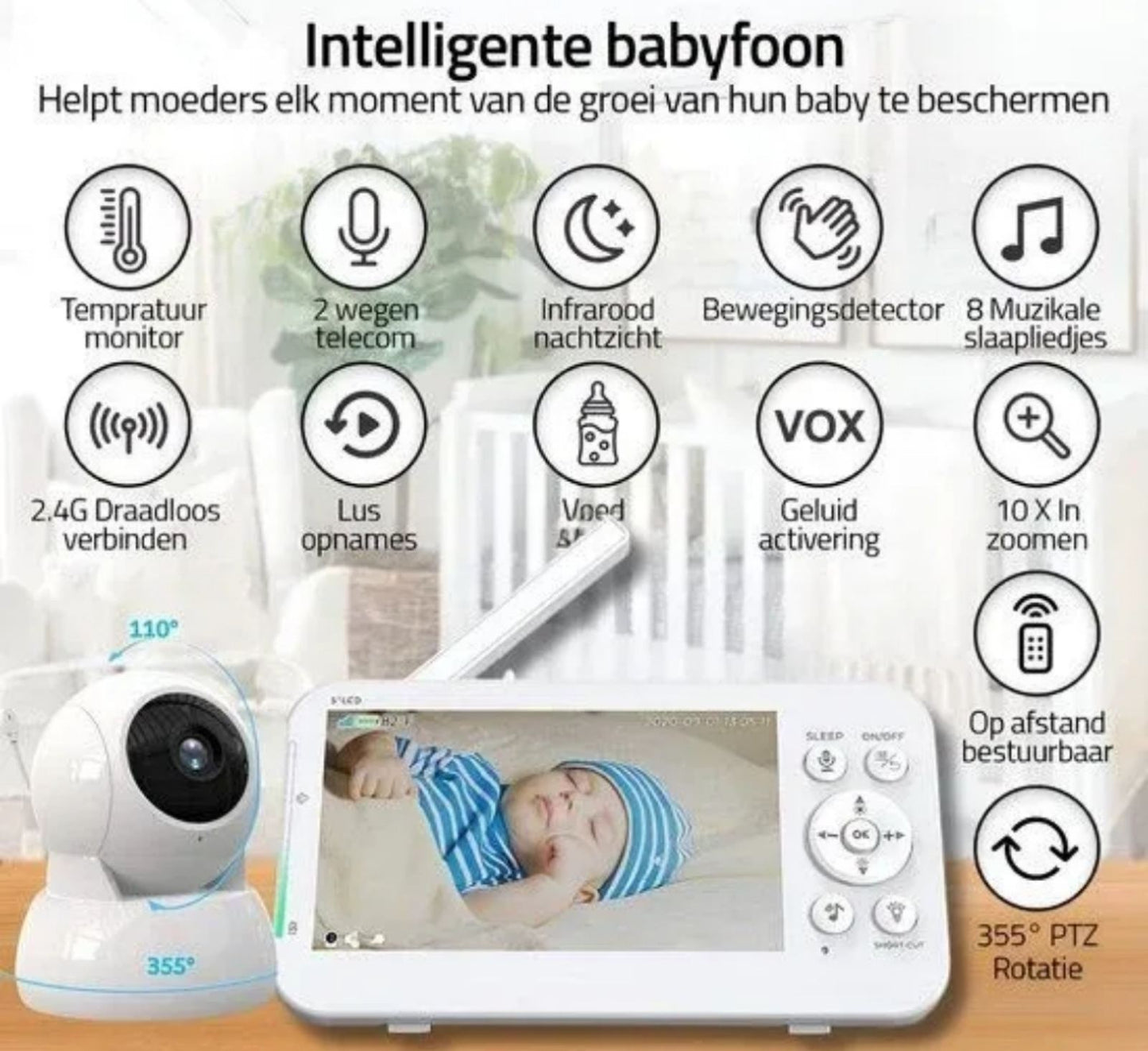 Bebi Monitor Bebi Alarm sa kamerom 5inca monitor...