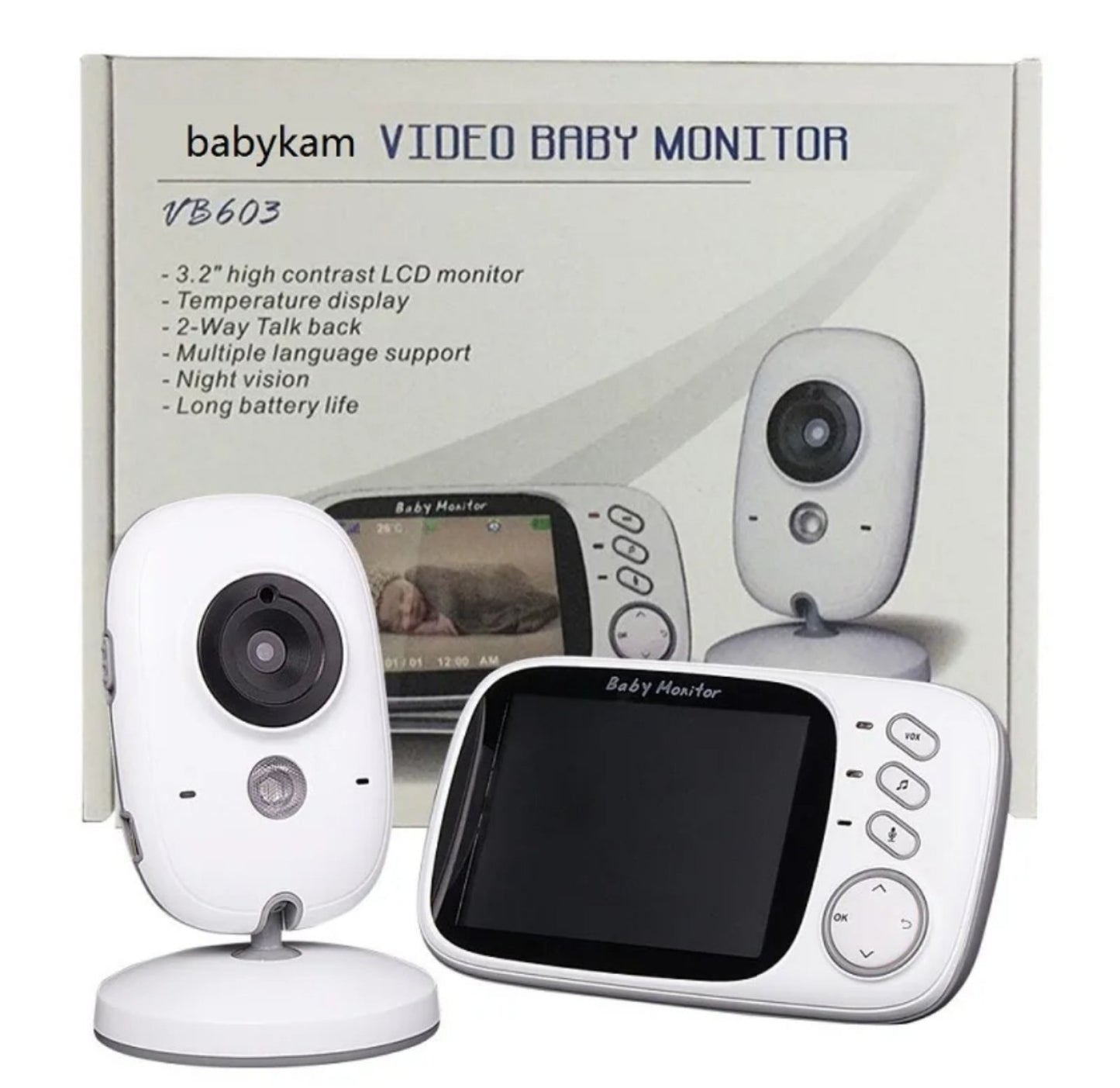 Bebi monitor Bebi alarm sa termometrom Baby kamera 3.2 LCD...