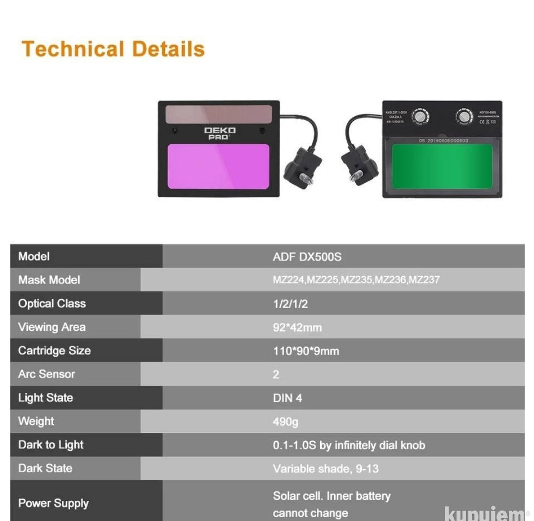 Maska za varenje - Solarna maska - Foto grej - Maska za zavarivanje...