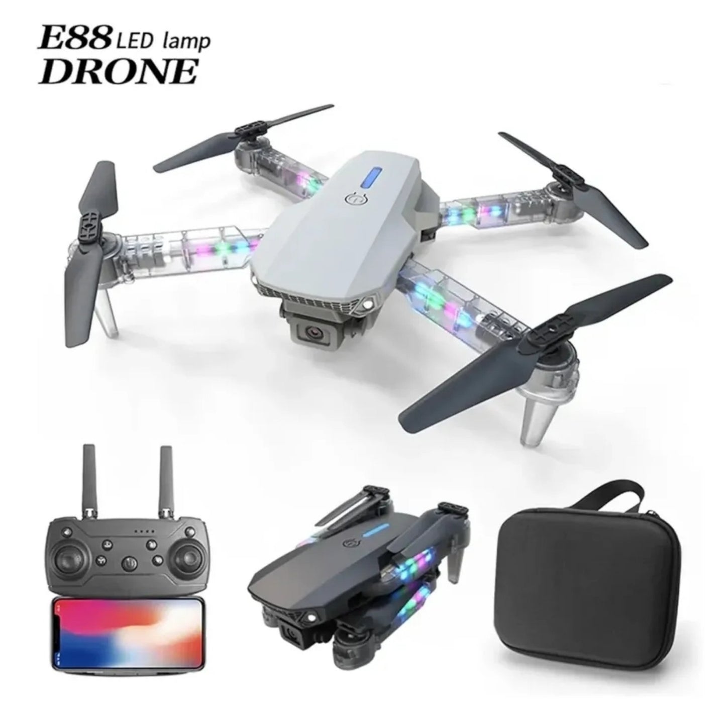 Dron sa LED svetlima E88...