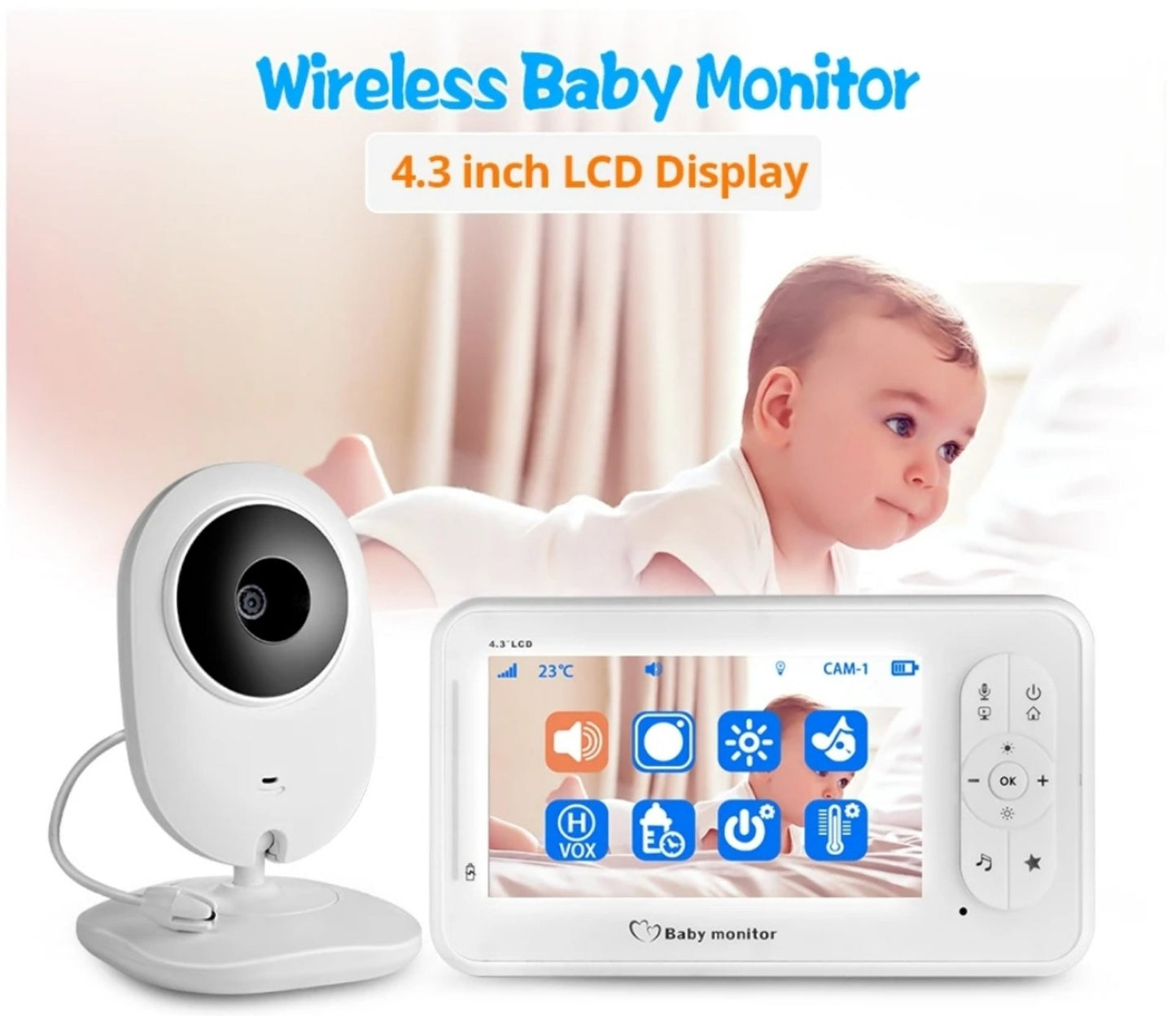 Baby monitor WiFi 4.3"...