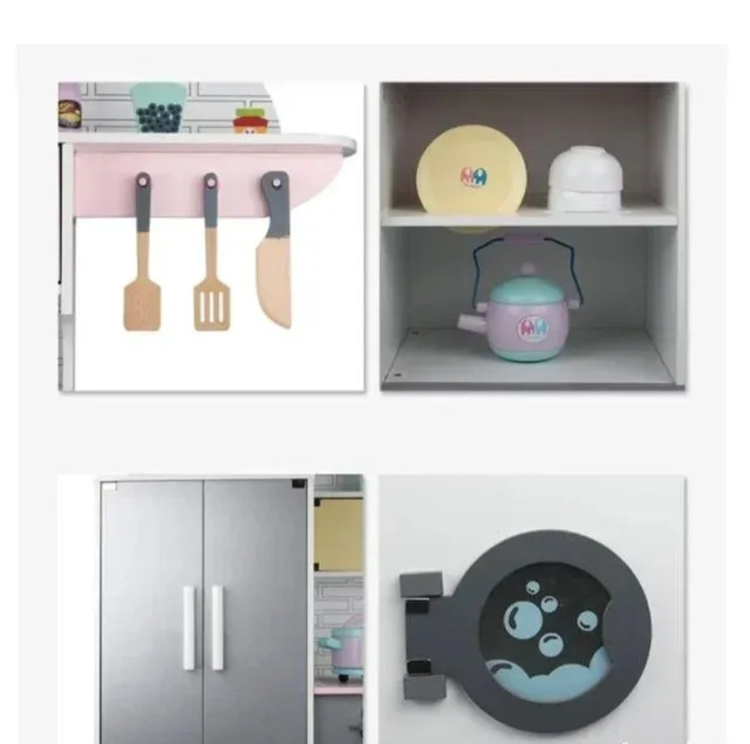 Decija kuhinja - velika drvena sa hladnjakom...