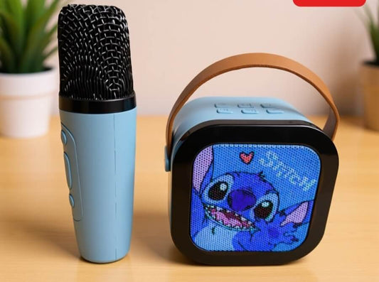 Deciji bluetooth zvucnik karaoka Stich sa 1 ili 2 mikrofona...