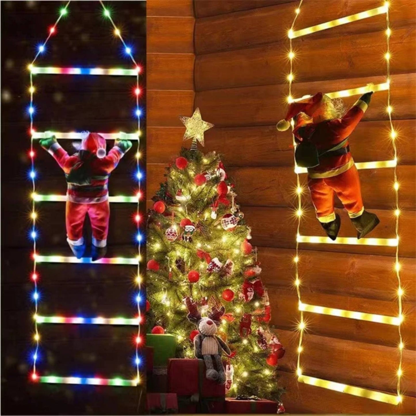 LED Penjuci Deda Mraz sa merdevinama...