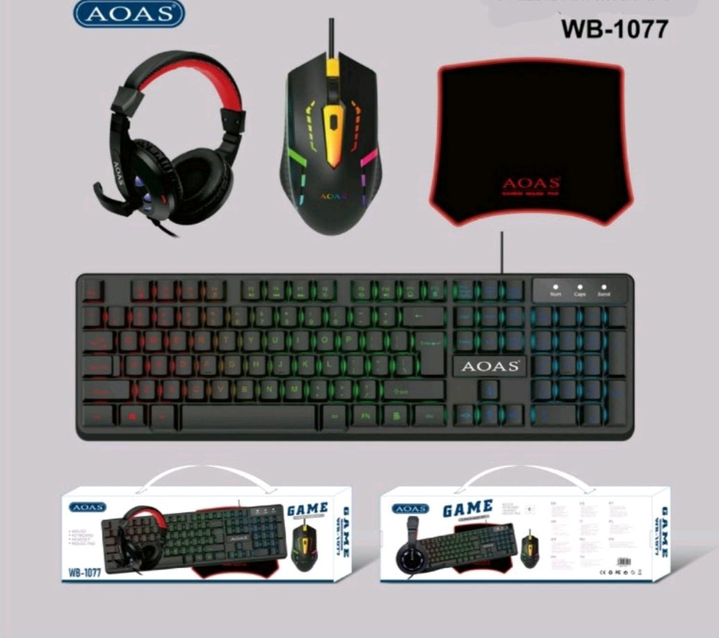 Gejmerski set - RGB 4u1 Tastatura, podloga, mis i slusalice...