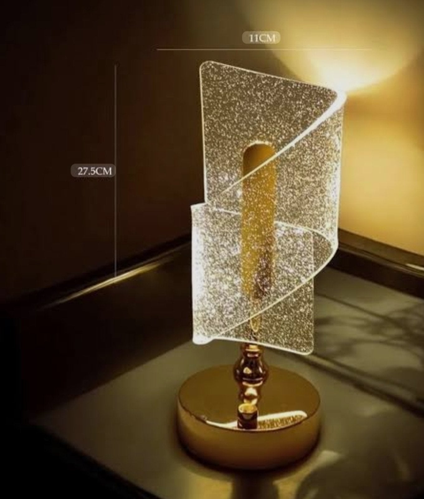 Kristalna Spiralna Stona Lampa...