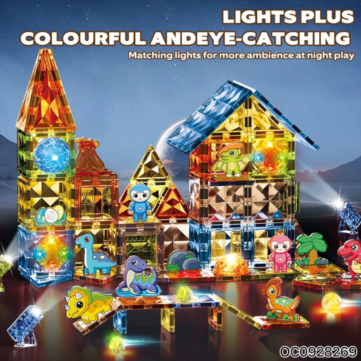 Svetlece Magnetne kocke 124 dela...