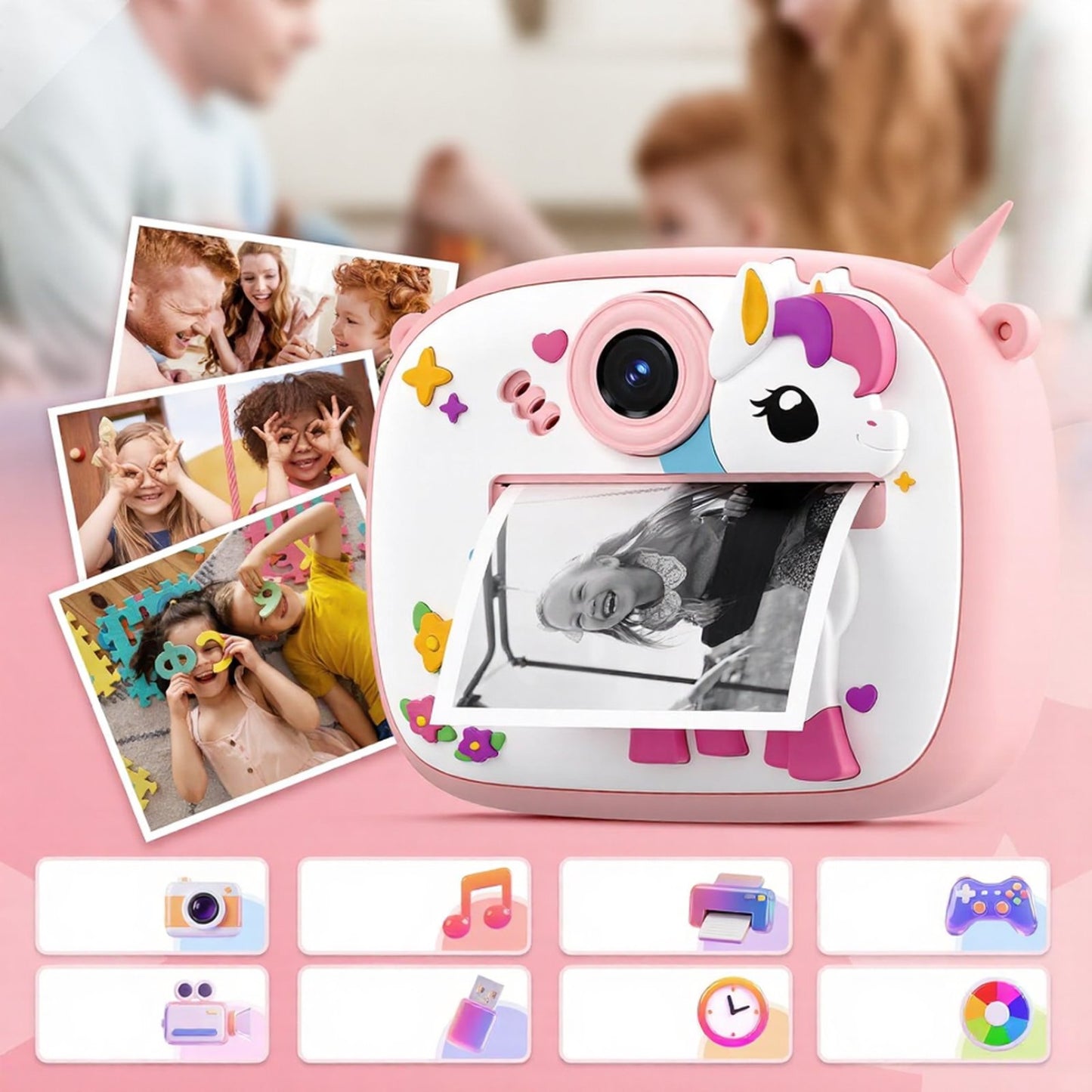 Deciji foto - stampac Jednorog roze boja...