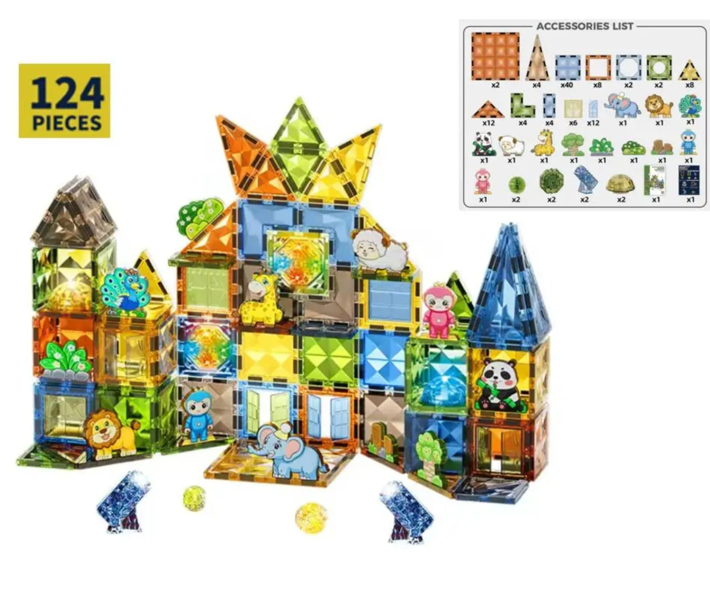 Svetlece Magnetne kocke 124 dela...