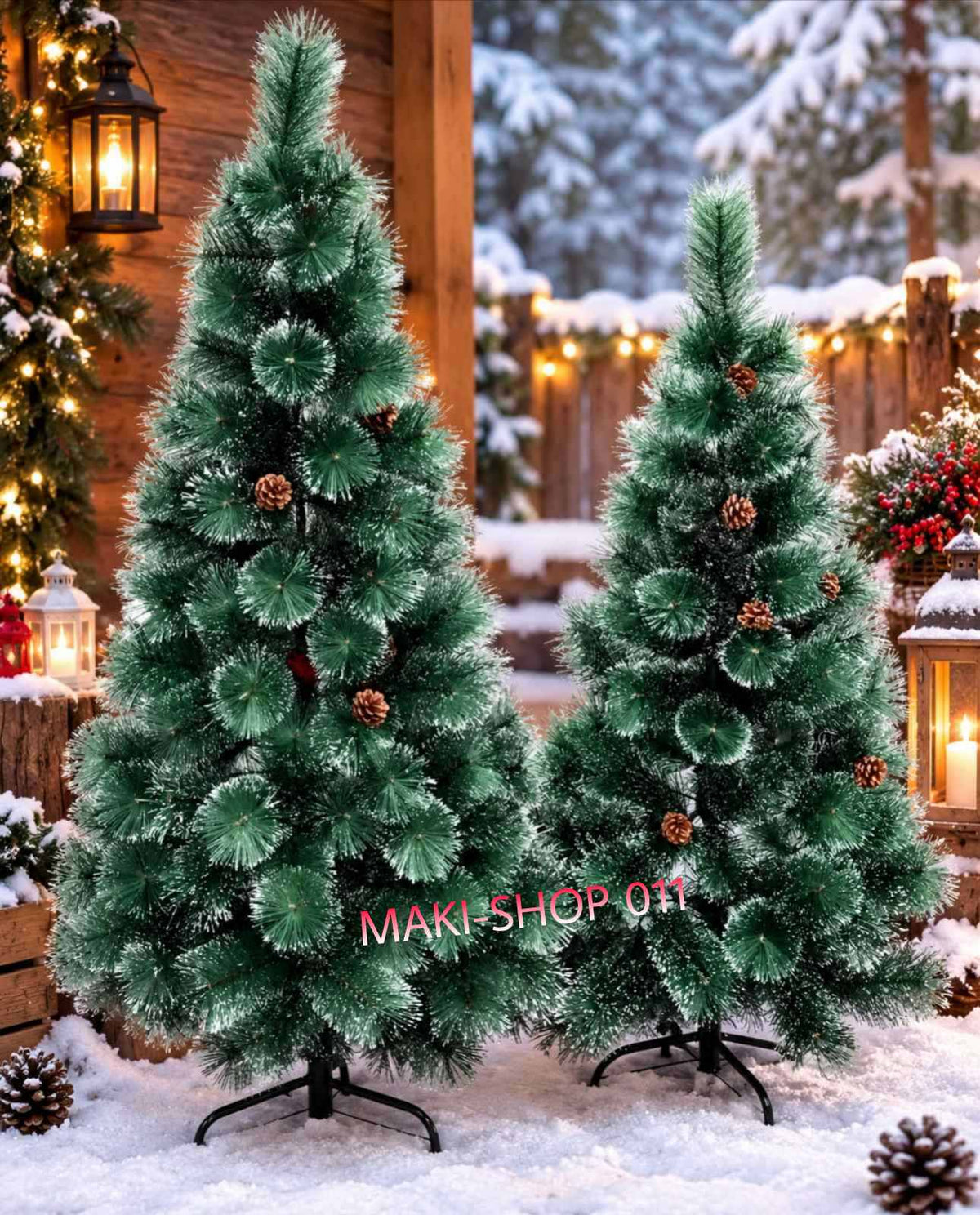 Bor Novogodisnja jelka sa sisarkama i belim vrhovima 240cm...