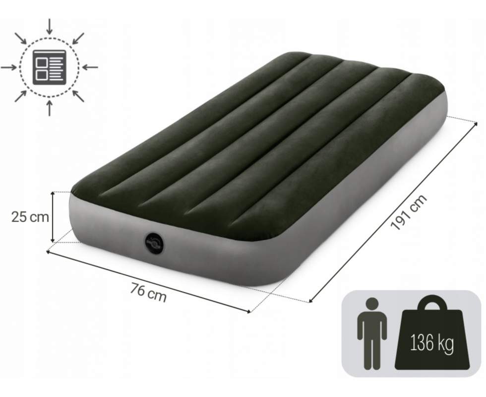 Dusek - krevet na naduvavanje SINGLE - INTEX 191x76x25cm...