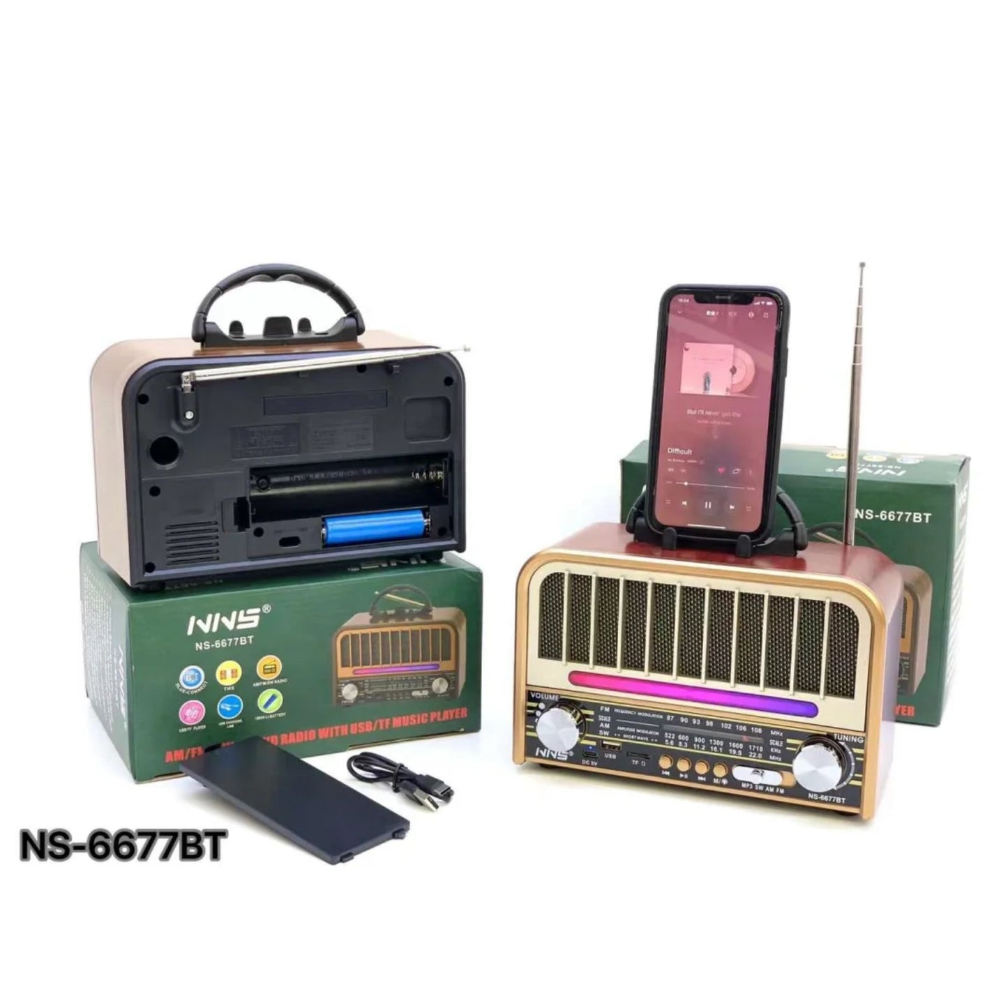 Retro Bluetooth radio NS-6677BT...