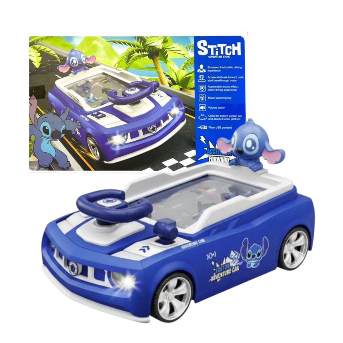 Stitch auto sa volanom...